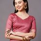 Mitera Mauve & Gold-Toned Silk Cotton Banarasi Saree | Swadesiicart