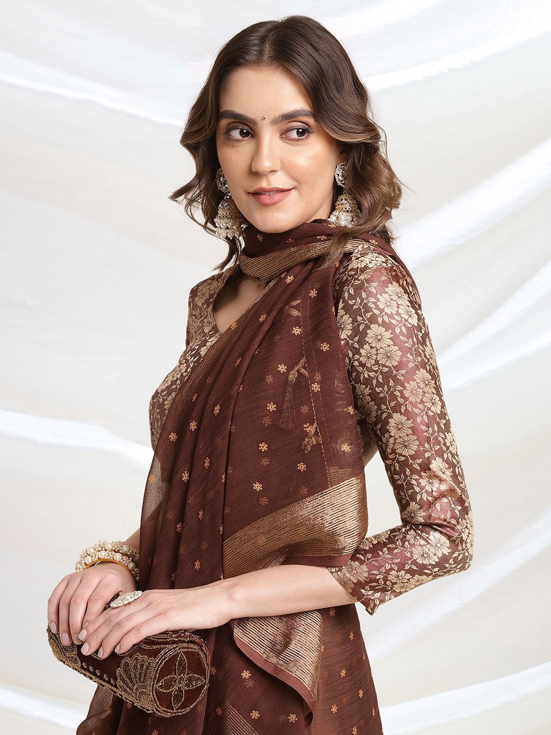 Mitera Floral Printed Ready to Wear Saree | Swadesiicart