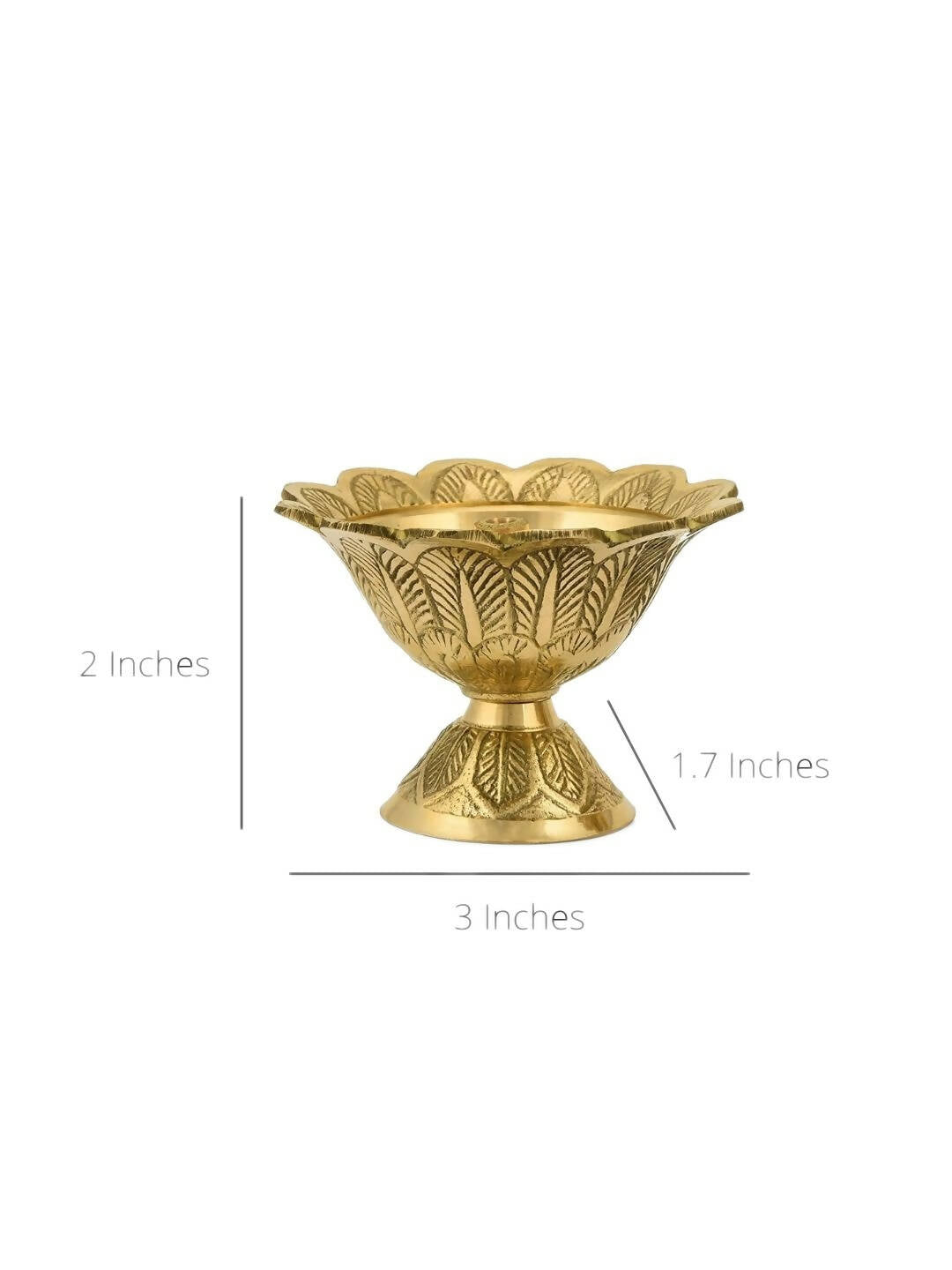 CraftVatika Gold-Toned Brass Engraved Diya | Swadesiicart
