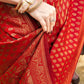 Anouk Red & Gold Woven Design Zari Detailed Art Silk Banarasi Saree | Swadesiicart
