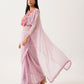 Tikhi Imli Lavender & Pink Floral Embroidered Belted Saree | Swadesiicart