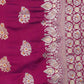 Mitera Magenta Silk Blend Woven Design Banarasi Saree | Swadesiicart