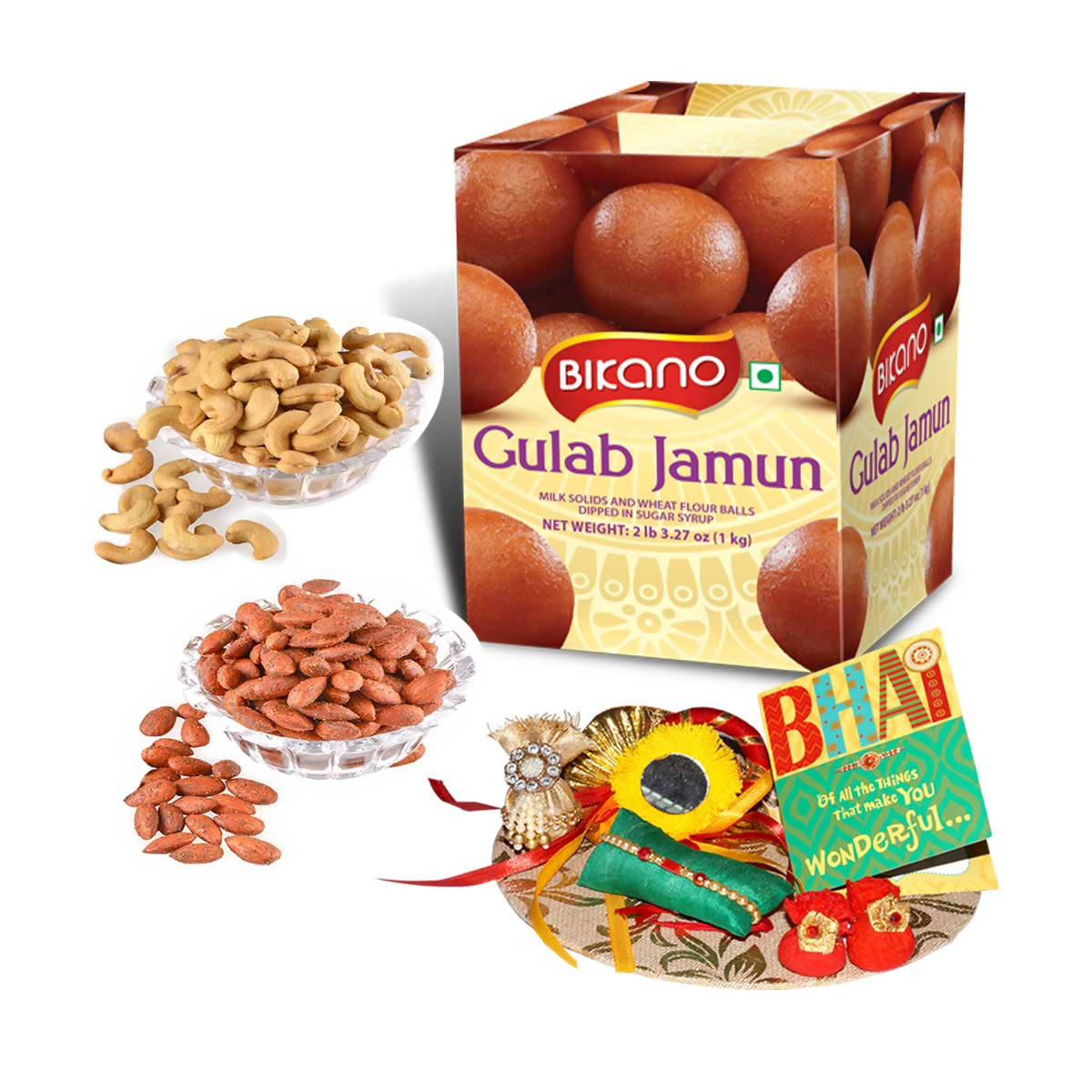 Bikano Gulab Jamun and Dryfruits Rakhi Gifts | Swadesiicart