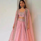 Jyoti Fashion Women's Pink Chinon Sequins with Thread Embroidered Designer Lehenga Choli with Shrug Set | Swadesiicart