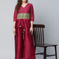 Ahalyaa Womens Burgundy crepe Printed Jumpsuit | Swadesiicart