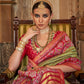 Olive Green Banarasi Weaving, Ultra Aqua Finish, Zari Work Banarasi Silk Saree - Rath Kunti - Swadesiicart