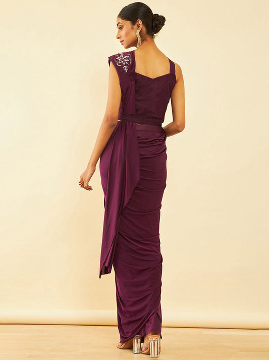 Soch Beads and Stones Embellished Ready to Wear Saree | Swadesiicart
