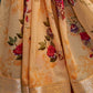 Saree Mall Yellow & Gold-Toned Floral Pure Georgette Banarasi Saree | Swadesiicart