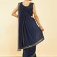 Soch Blue Beads and Stones Ready to Wear Saree | Swadesiicart