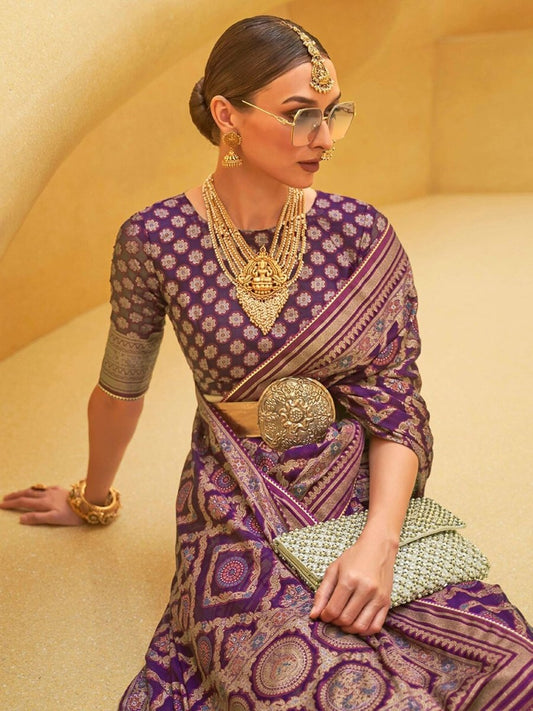 Anouk Woven Design Organza Banarasi Saree | Swadesiicart