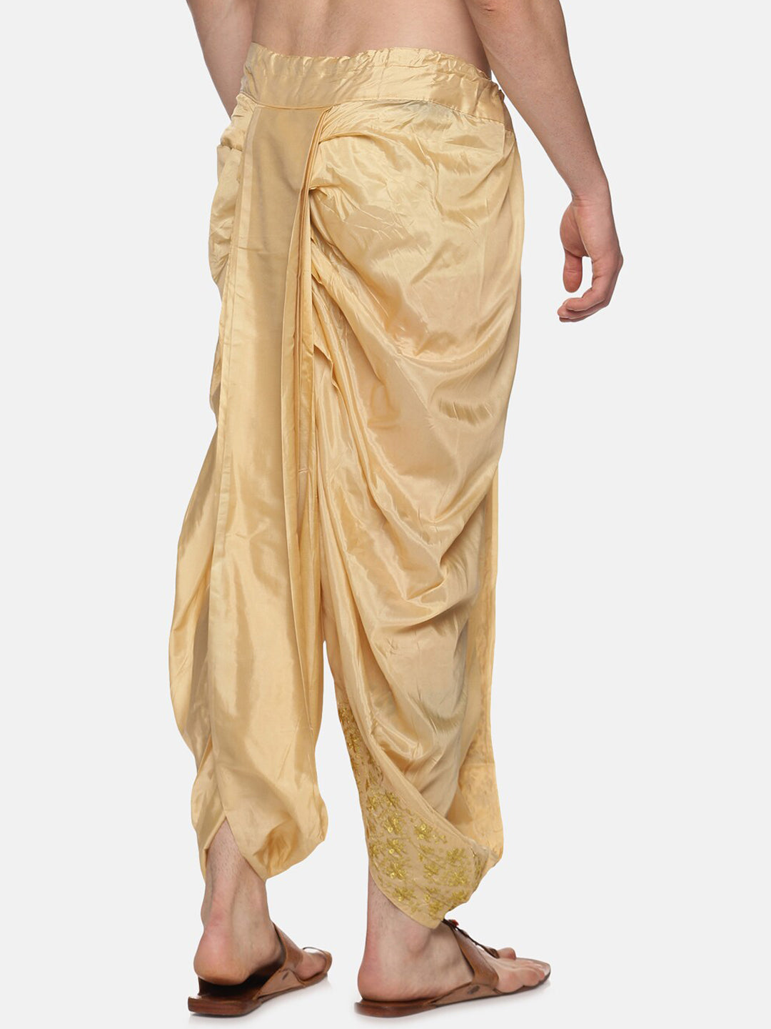 Sethukrishna Men Golden Embroidered Dhoti Pant | Swadesiicart