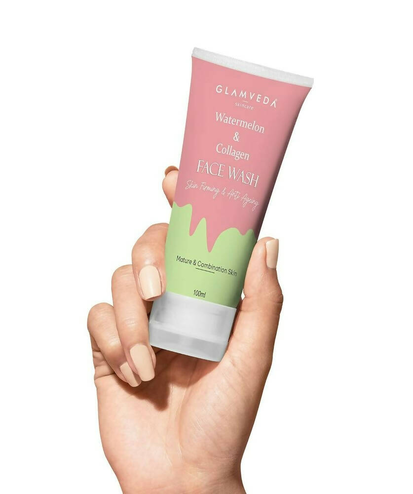 Glamveda Watermelon & Collagen Firming Face Wash - Swadesiicart
