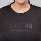 MKH Plus Size Typography Printed Drop Shoulder Sleeves Relaxed Fit Dri-FIT Sports T-Shirt - Swadesiicart