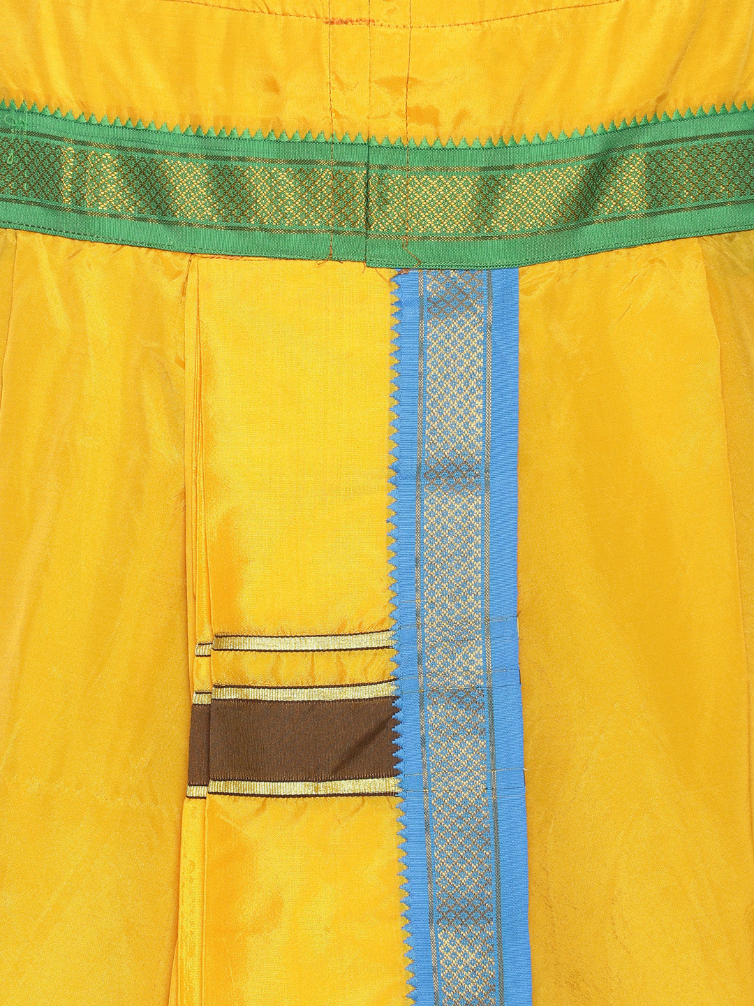 Sethukrishna Men Yellow Solid Double Layer Readymade Dhoti Pant | Swadesiicart