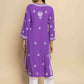 HOUSE OF KARI Ethnic Motifs Chikankari Embroidered Notched Round Neck Straight Kurta | Swadesiicart