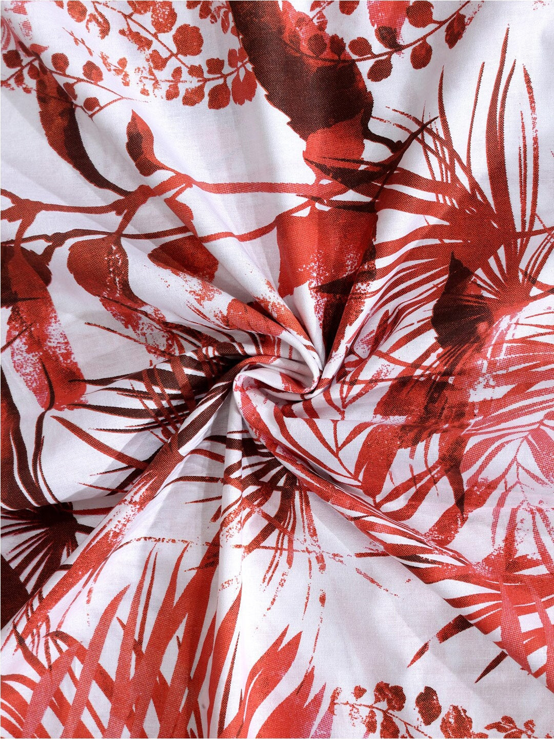 BOMBAY DYEING Serenita Brown Printed Cotton 144 TC Queen Bedsheet with 2 Pillow Covers - Swadesiicart