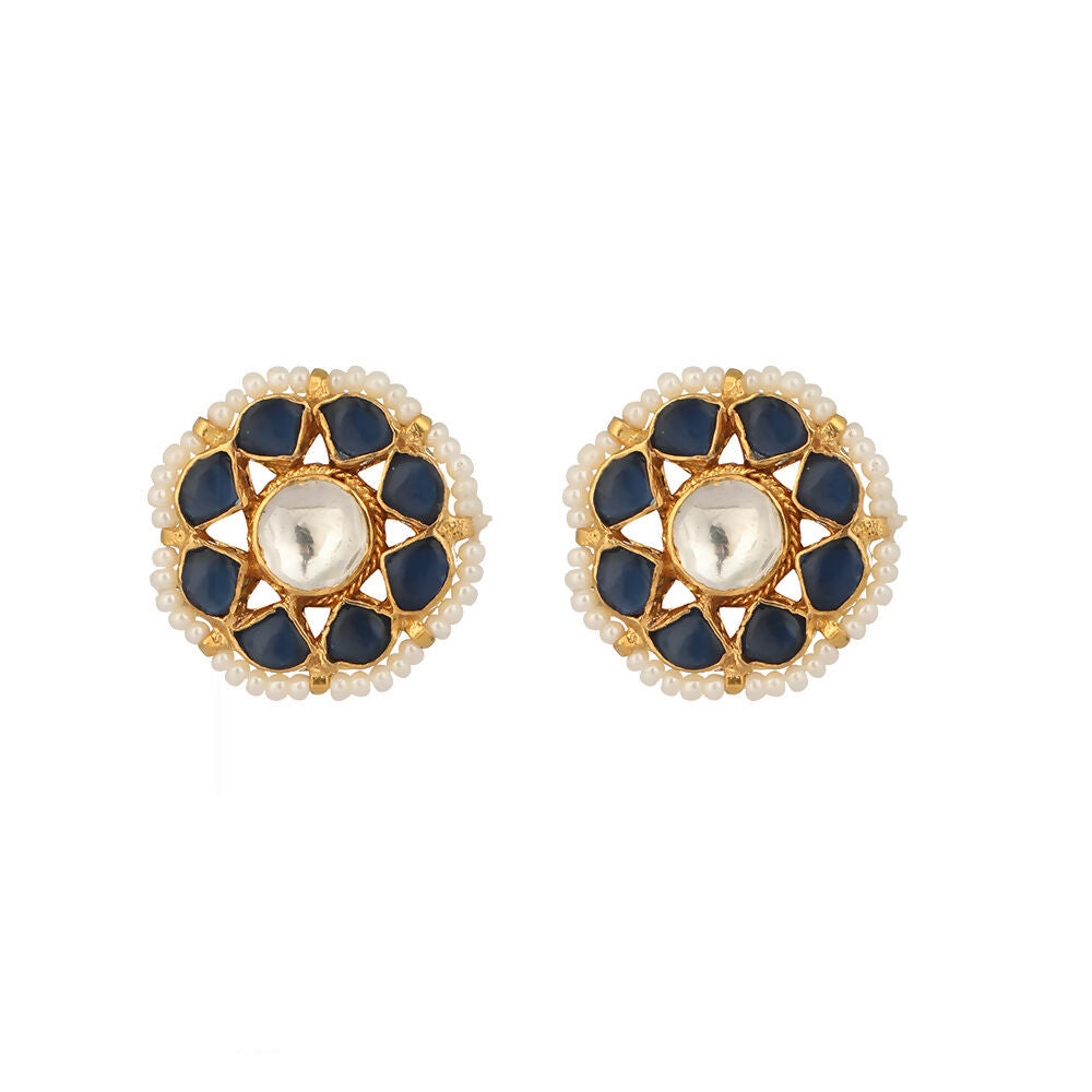 Nuyug 22K Gold Plated Floret Noor Stud Earrings | Swadesiicart