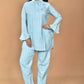 Morchari Women And Hand Embroidery Co-Ords-Sky Blue - Swadesiicart