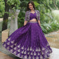 Lorenvalley Pure Chinnon With Rich Embroidered Sequins Work Lehenga Choli with Koti | Swadesiicart
