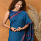 Very Much Indian Handloom Pure Cotton Saree With Sleek Border - Daisy Blue | Swadesiicart