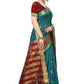 Vamika Banarasi Jaquard Rama Green Weaving Saree | Swadesiicart