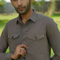 Azure Brown Shacket by Hilo Design
