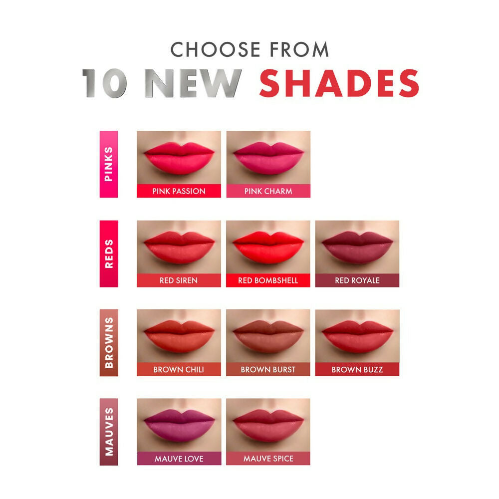 Lakme Cushion Matte Lipstick - Red Bomb Shell - Swadesiicart