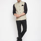 Even Apparels Beige Linen Blend Men Woven Nehru Jacket | Swadesiicart
