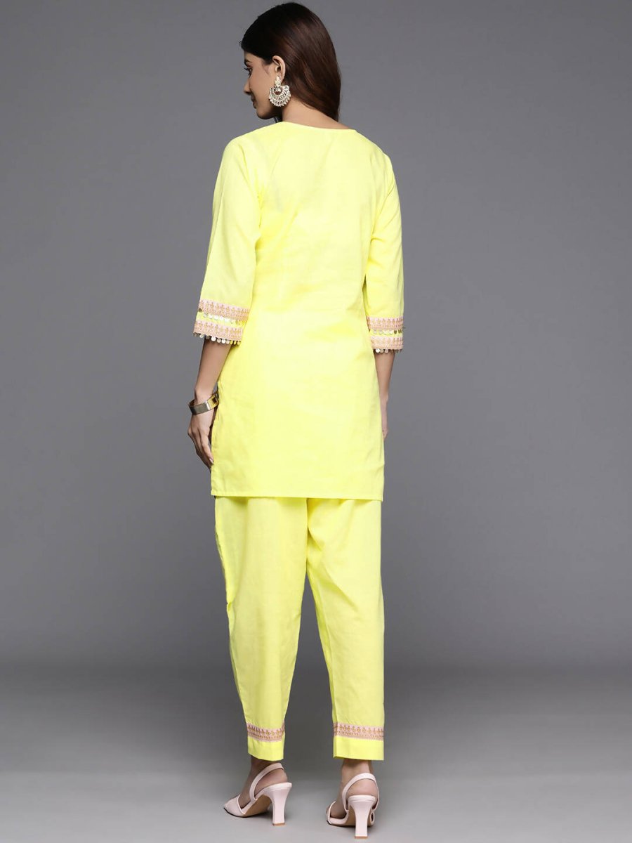 Ahalyaa Women's Traditional Wear Co-ods - Yellow | Swadesiicart