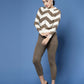 Women Cream Acrylic Stripe & Solid Winter Co-Ord Set - Wool Trees - Swadesiicart