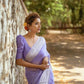 DEIANA'S Beautiful Designer Golden zari Soft Cotton Saree - Lavender - Swadesiicart