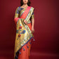 Vishnu Weaves Women's Pink Paithani Silk Zari Woven Saree with Unstitched Blouse - Swadesiicart