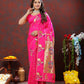 Lorenvalley Fashion Magenta Soft Paithani Silk Woven Design Gold Zari Meenakari Weaving Saree - Swadesiicart
