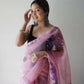 Vamsee Pink Organza Saree - Swadesiicart