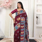 Shree Shyam Fashion Silk Blend Wine Saree