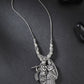 NVR Women's Silver-Toned Radha Krishna Pendant with Chain | Swadesiicart