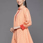 Ahalyaa Women Peach Crepe Printed Tunic | Swadesiicart