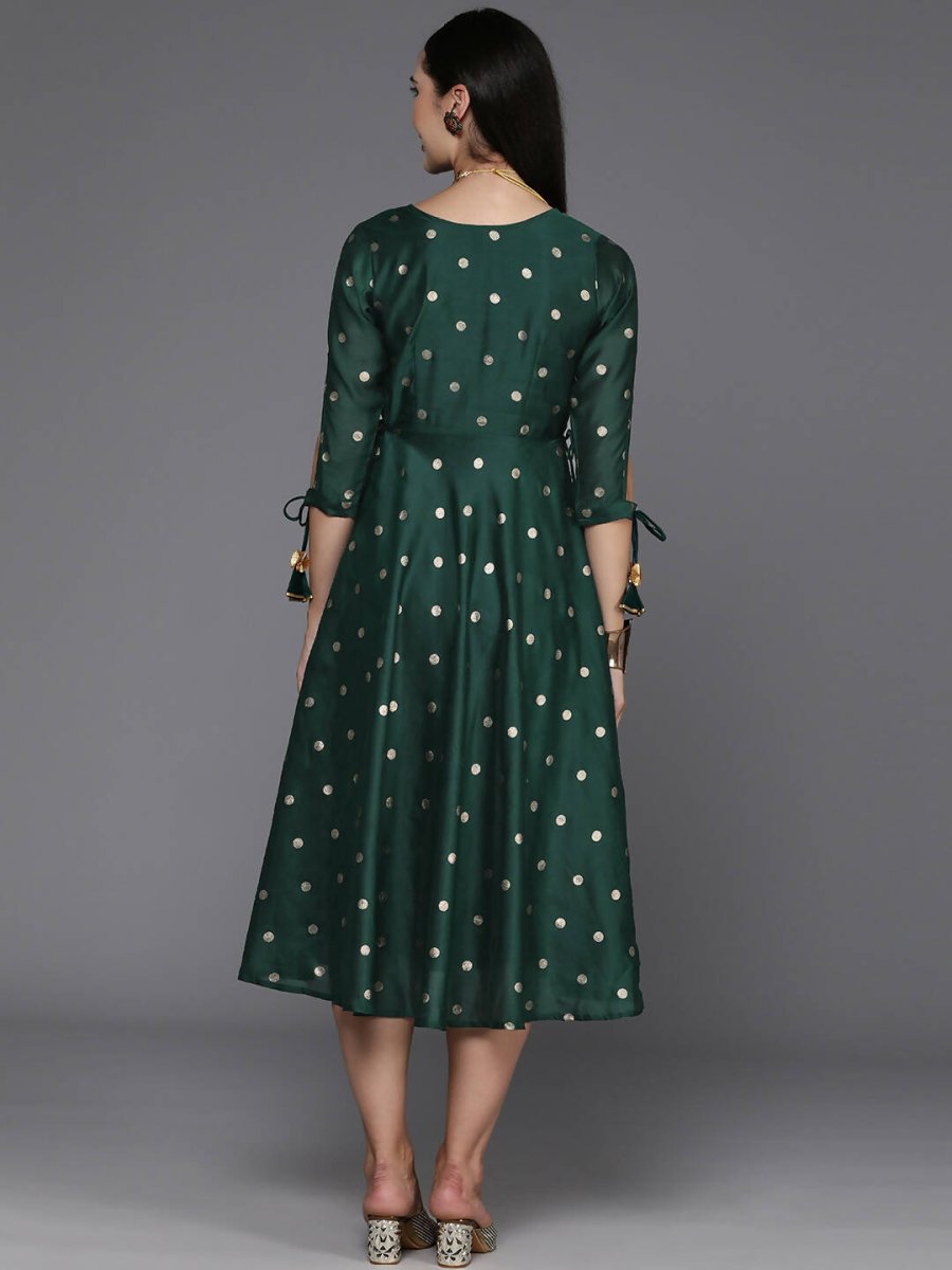 Ahalyaa Women's Traditional wear Ethnic Dress - Green | Swadesiicart