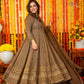 Jyoti Fashion Women's Brown Faux Georgette Zari Embroidery with Sequence Anarkali Dress with Dupatta | Swadesiicart