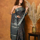Very Much Indian Modal Silk Ajrakh Handblock Printed Natural Dyes With Designer Border Saree - Blue | Swadesiicart