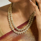 Nuyug 22K Gold-Plated Zircon Studded Enamel Embellished Dual Layered Necklace Set | Swadesiicart