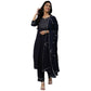 Anubhutee Women's Navy Kurta Trouser with Dupatta Set | Swadesiicart