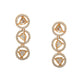 3 Tier Round Diamond and Kundan Earrings (Gold) - Ruby Raang - Swadesiicart