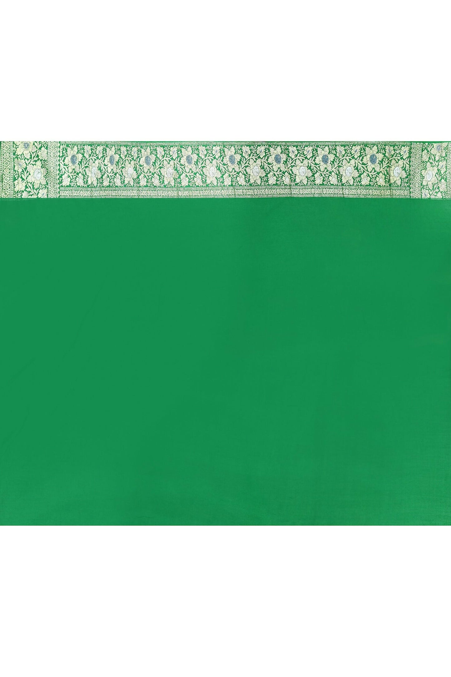 Joban Fashion Green Pure Crepe Pure Handloom Banarasi Silk Saree | Swadesiicart