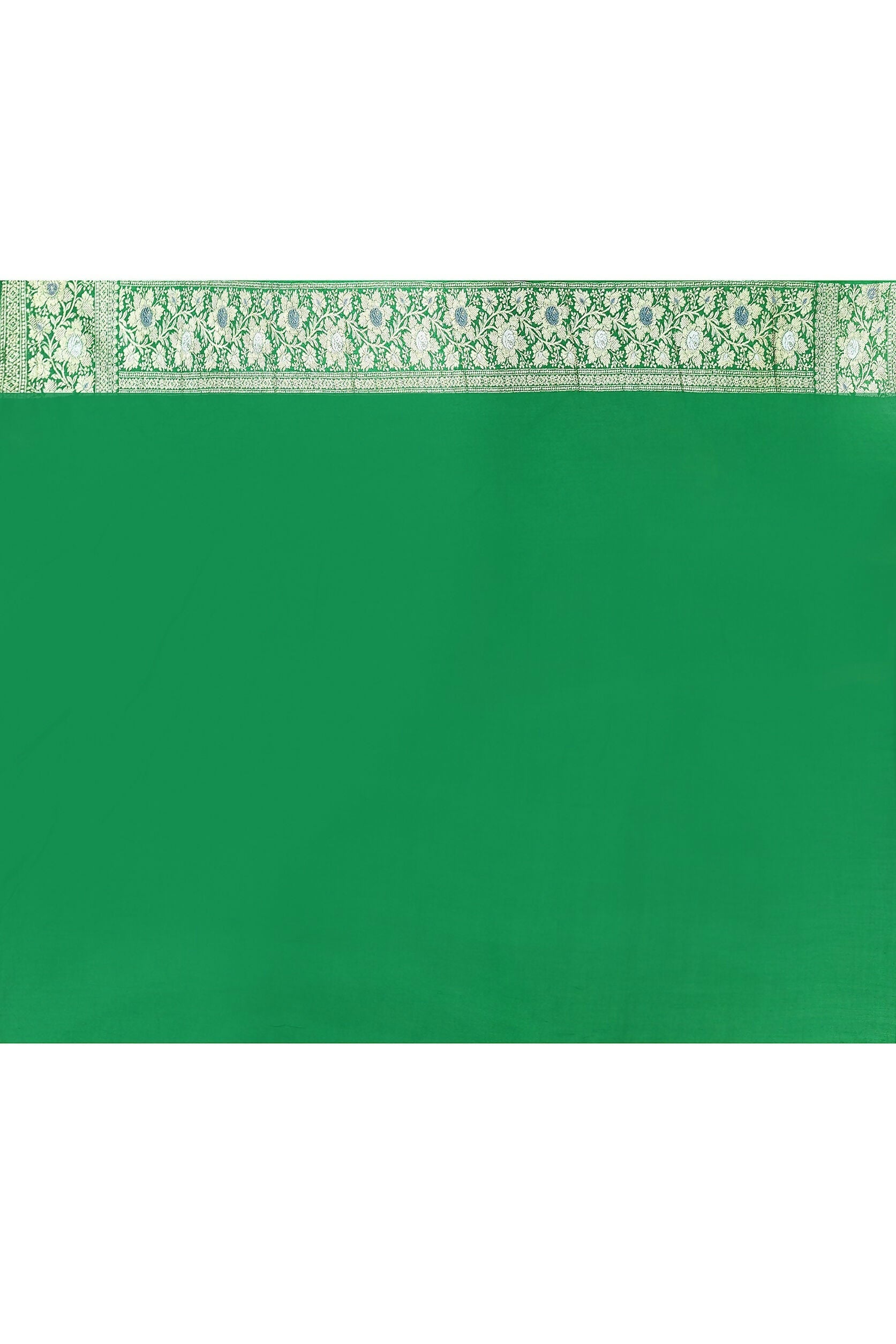 Joban Fashion Green Pure Crepe Pure Handloom Banarasi Silk Saree | Swadesiicart