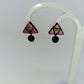 Terracotta Triangle Ear Studs With Drops