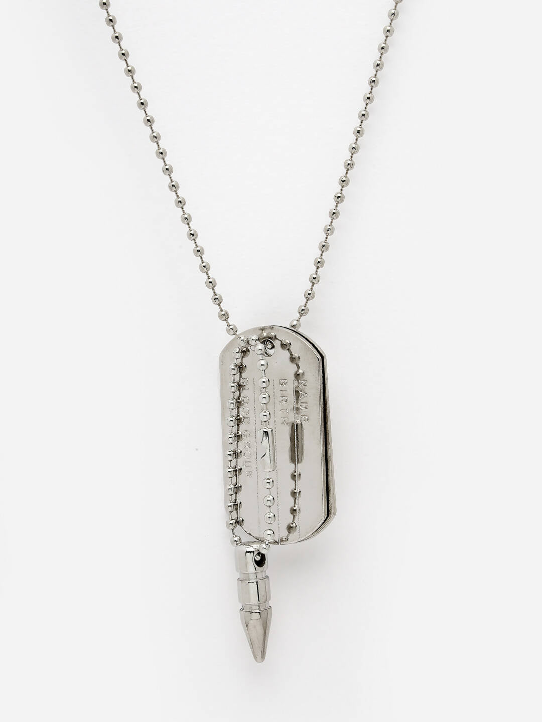 NVR Men Silver Plated Milletry Style Pendent With Chain | Swadesiicart