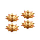 Tied Ribbons Gold-toned & Rose Gold-Toned 4 Pieces Antique Lotus Akhand Brass Diyas | Swadesiicart