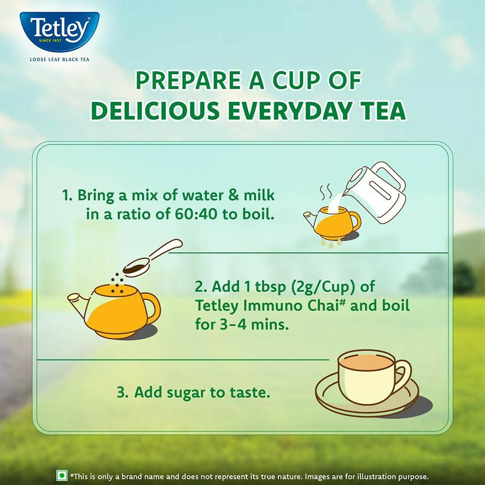 Tetley Immuno Chai Loose Leaf Flavoured Black Tea - Swadesiicart