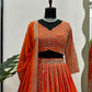 Jyoti Fashion Women's Orange Faux Georgette Sequins with Thread Embroidered Designer Lehenga Choli Set | Swadesiicart